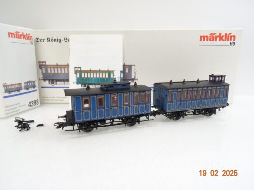 Märklin H0 4398 König-Ludwig-Zug Heizwagen + Servicewagen in OVP LE8759