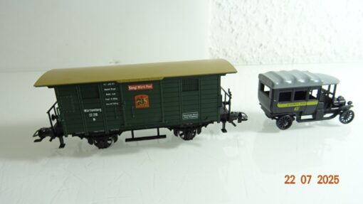 Märklin H0 4501 Güterwagen mit Post-Bus Württemberg RR2630 o. – Bild 3