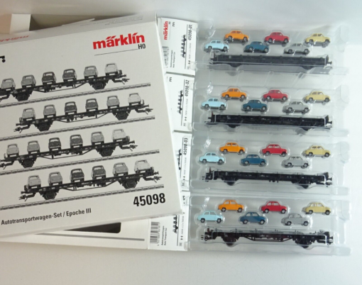 Märklin H0 45098 Autotransportwagen-Set/Epoche III in OVP PR6862 – Bild 3