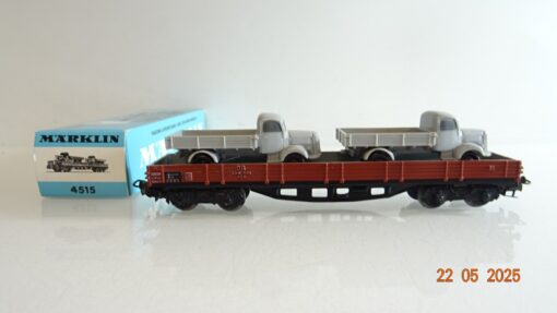 Märklin H0 4515 Niederbordwagen, 4-achsig mit Mercedes-LKW der DB in OVP PR7971