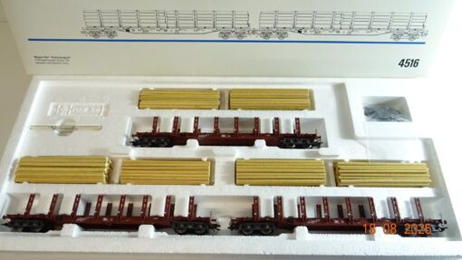 Märklin H0 4516 Wagen-Set Holztransport 3 tlg. der DB in OVP PR9627