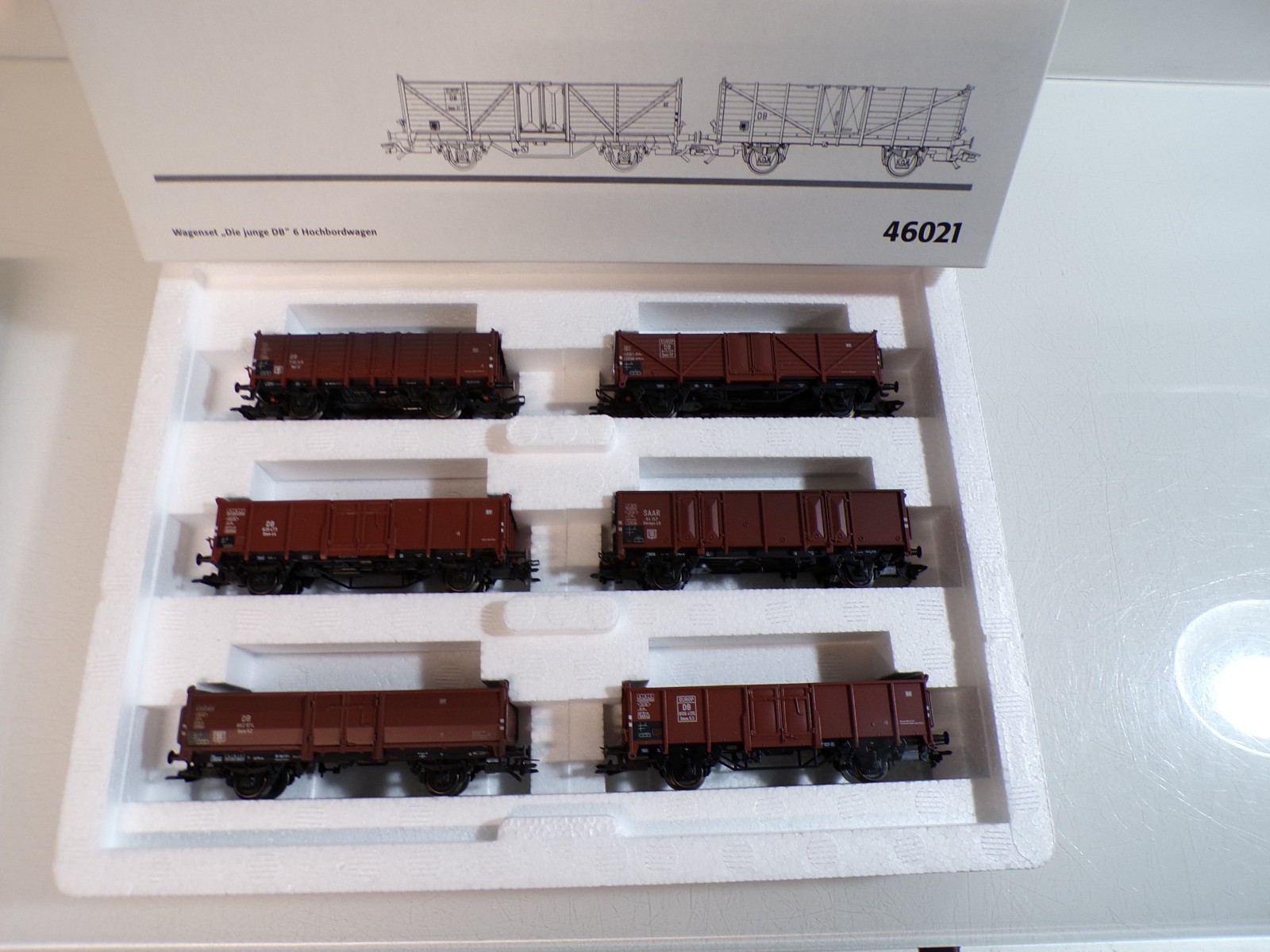 Märklin H0 46021 Wagen-Set die junge DB 6 Hochbordwagen der DB in OVP BH1741