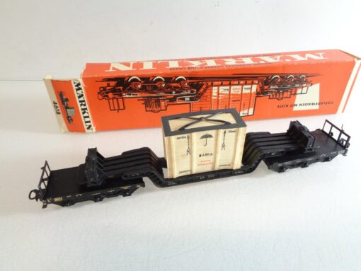 Märklin H0 4618 Tiefladewagen mit Kiste der DB, siehe Foto in OVP RR4092 – Bild 3