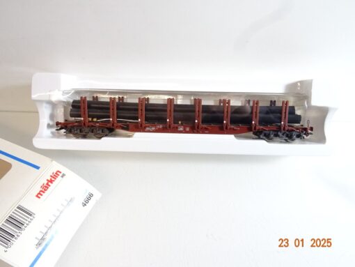 Märklin H0 4666 Rungenwagen mit Ladung Röhren der DB in OVP PR5460