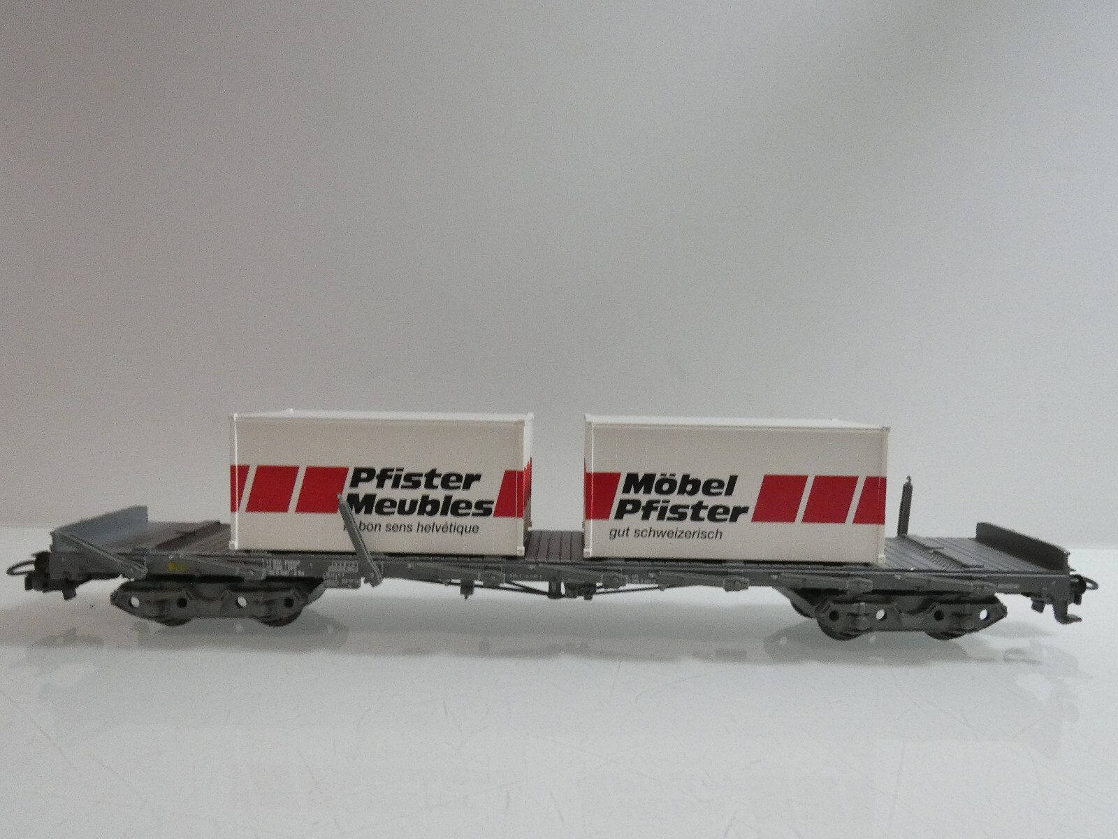 Märklin H0 4668 Niederflurwagen Rola mit Container in OVP C326 – Bild 3