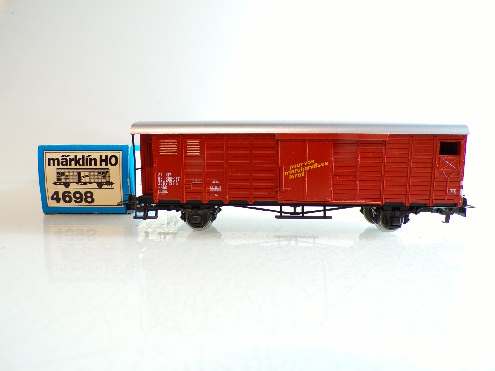 Märklin H0 4698 gedeckter Güterwagen mit Bremserhaus der SBB in OVP BH1487
