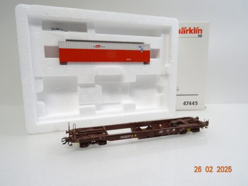 Märklin H0 47445 Österreich Taschenwagen der ÖBB mit 40´ Container in OVP LE8988