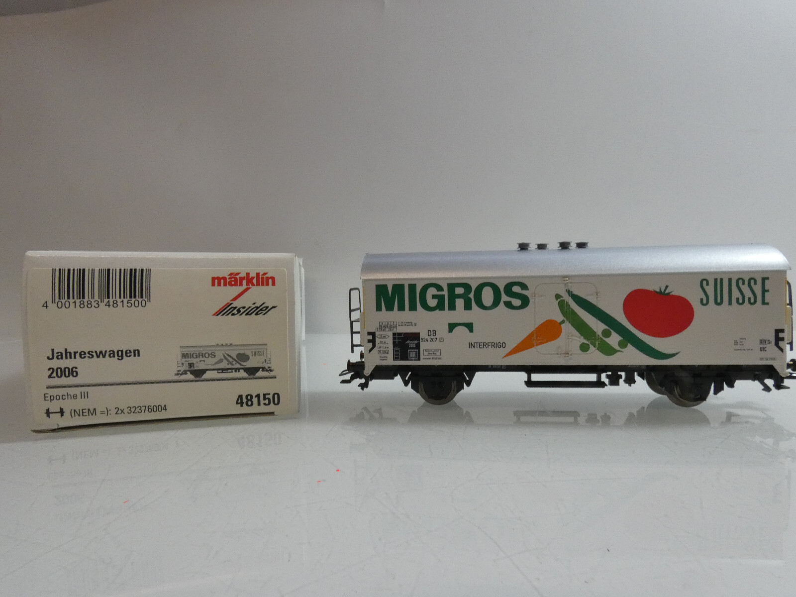 Märklin H0 48150 Jahreswagen 2006 Insider Kühlwagen Migros in OVP C558