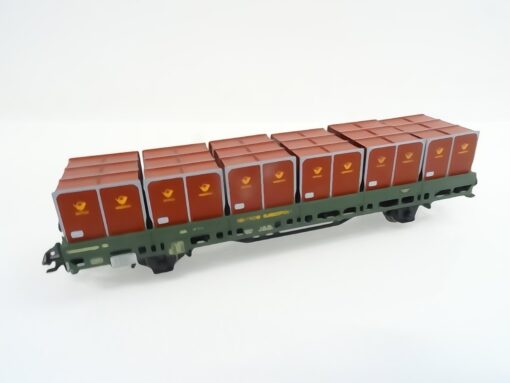 Märklin H0 48579 Niederbordwagen mit Rollplattenbehältern Post RR2314 o.