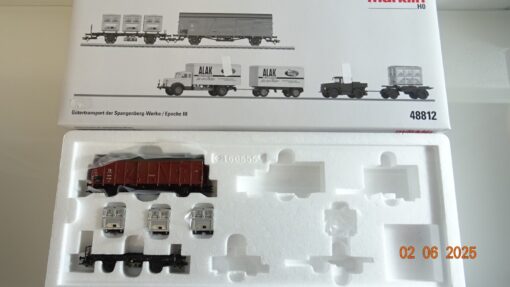 Märklin H0 48812 Gütertransport Spangenberg-Werke ohne LKW  der DR in OVP PR8150