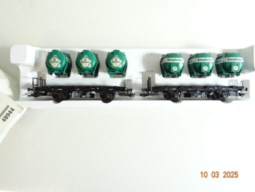 Märklin H0 48944 Behältertragwagen-Set Königsbacher 2.tlg. der DB in OVP PR6484