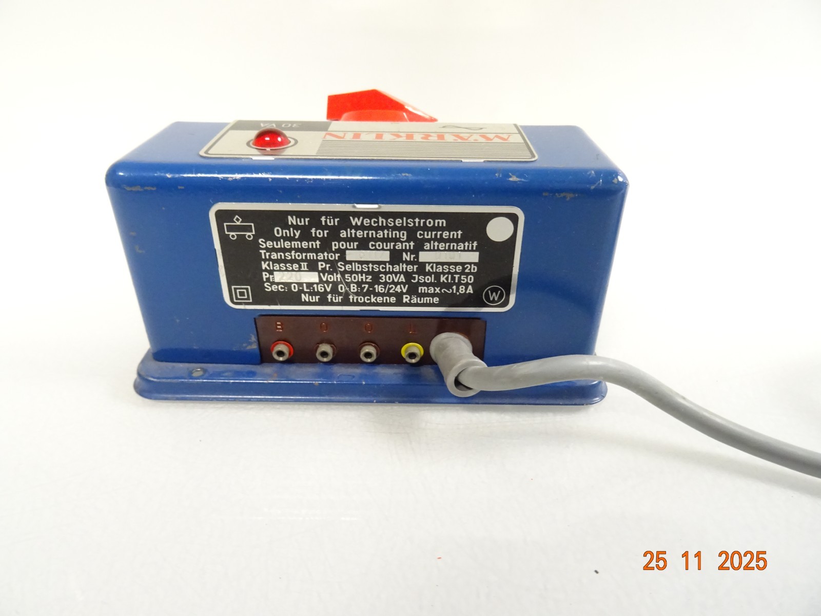 Märklin H0 6117 Trafo 50Hz 30VA siehe Foto PK2473 o. – Bild 3