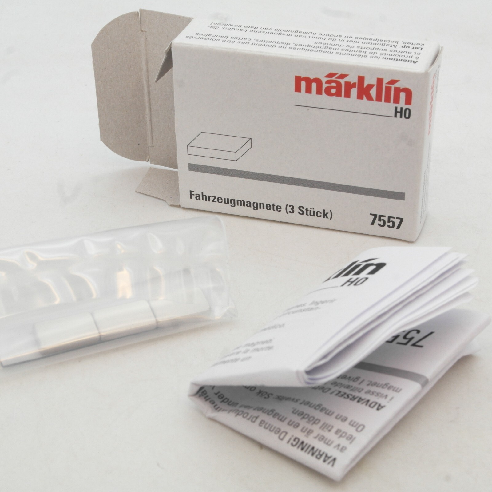 Märklin H0 7557 Fahrzeugmagnete (3 Stück) in OVP RG2416