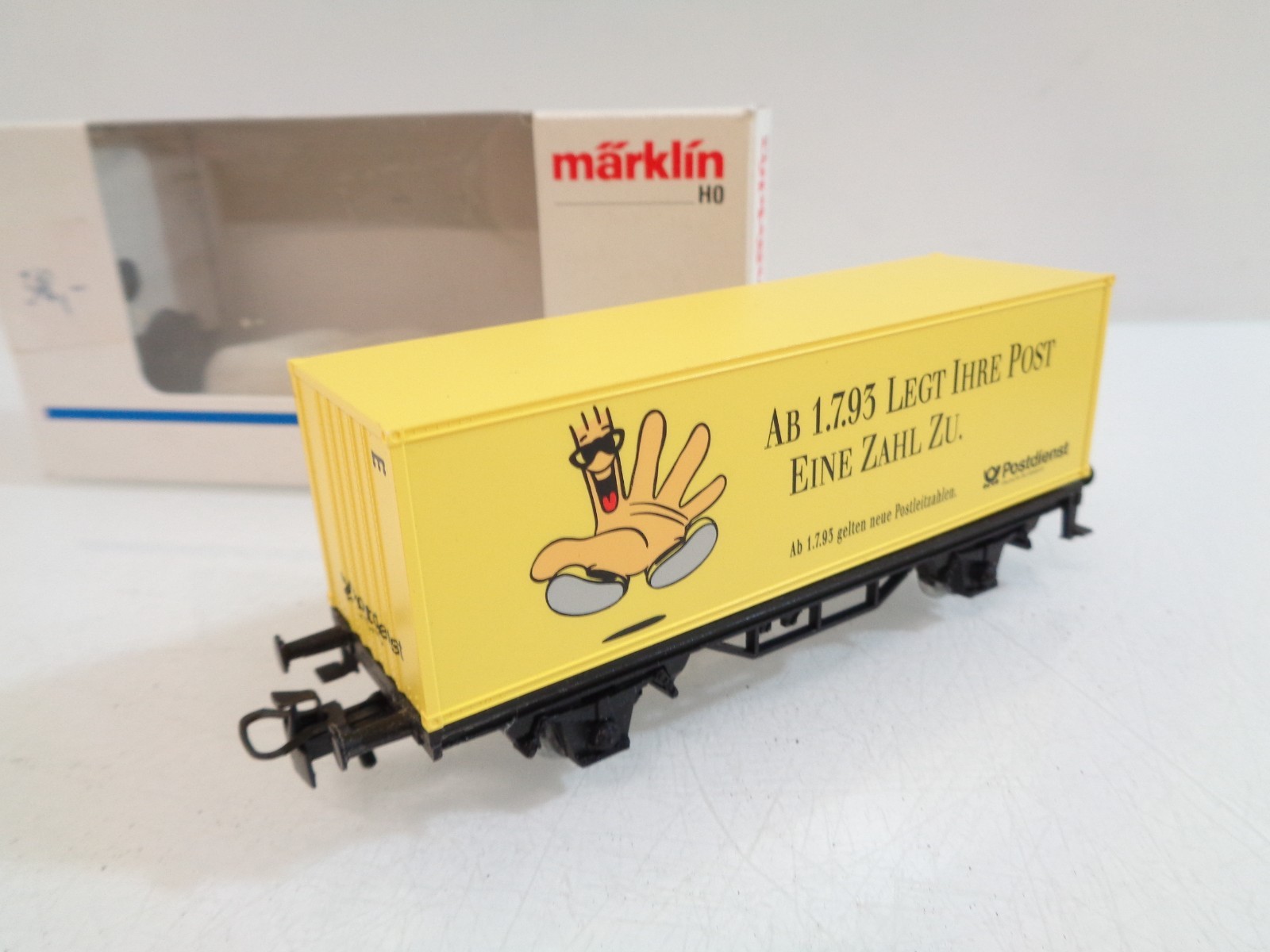Märklin H0 Containerwagen Fünf ist Trümpf Post in OVP RR5614 – Bild 3