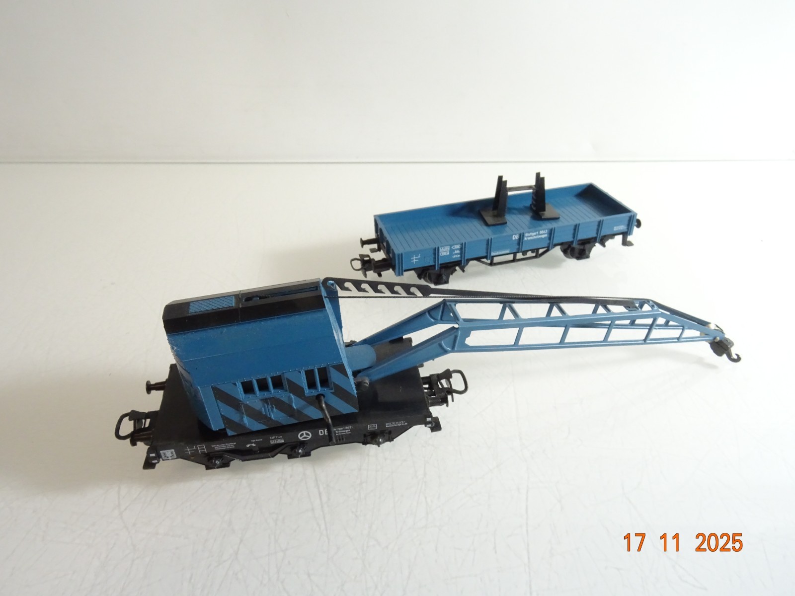 Märklin H0 Kranwagen Krupp Ardelt mit Schutzwagen der DB RR4624 o. – Bild 3