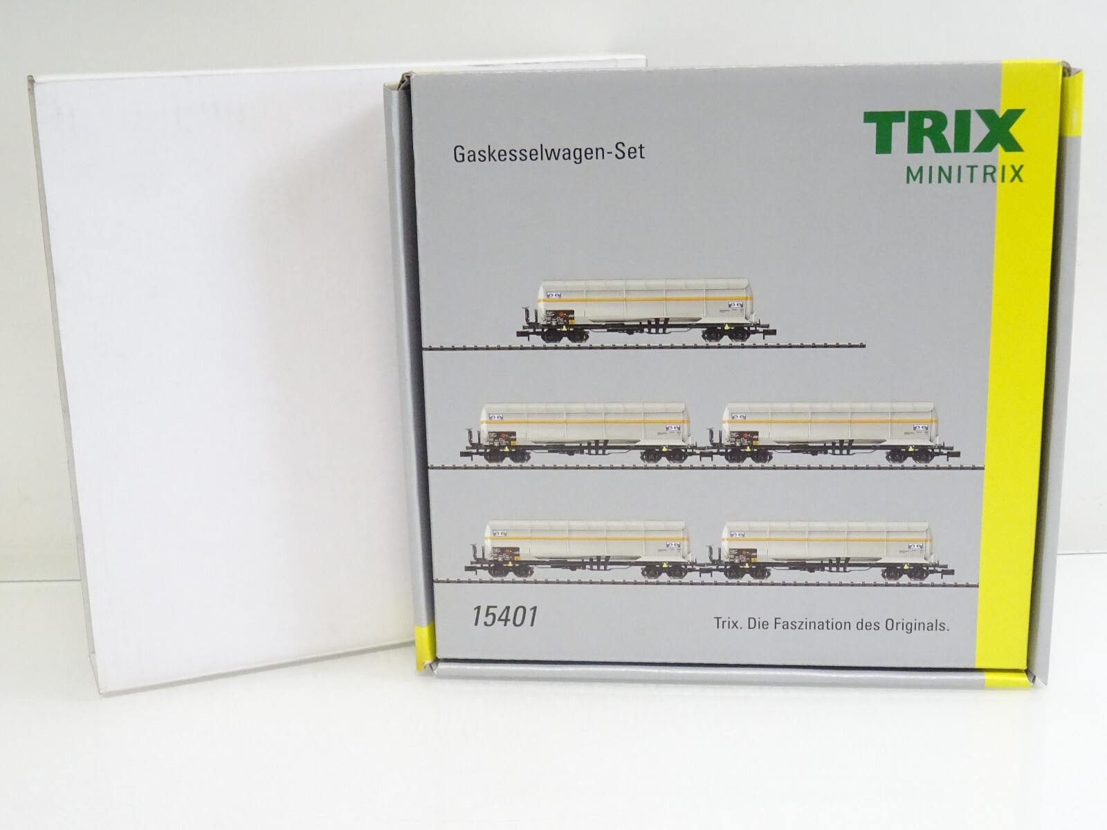 Minitrix N 15401 Original-Verpackung für Gaskesselwagen-Set LE1632