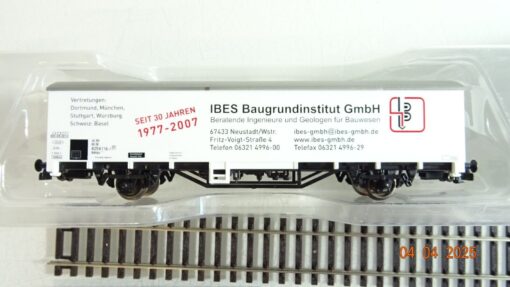 Piko H0 9587 4/24 gedeckter Güterwagen IBES Baugrundinst. der DB in OVP PR6963 – Bild 3