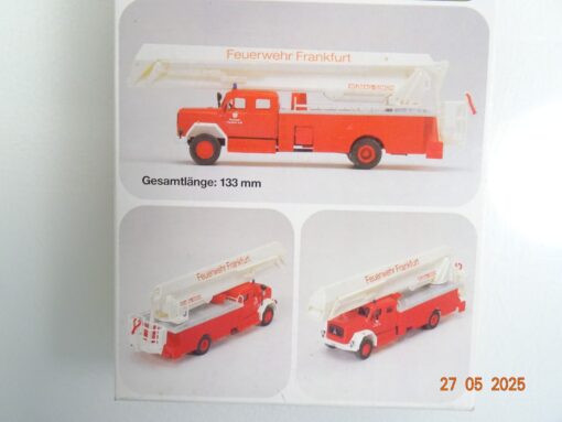 Preiser H0 Bausatz 1292 Gelenkbühne Magirus 200 D 16 Feuerwehr in OVP RR1305 – Bild 3