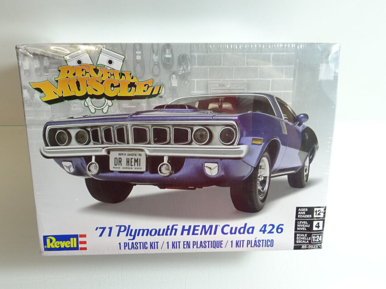Revell 85-2943 '71 Plymouth Hemi Cuda 426 Auto Bausatz 1:24 NEU in OVP AR8157