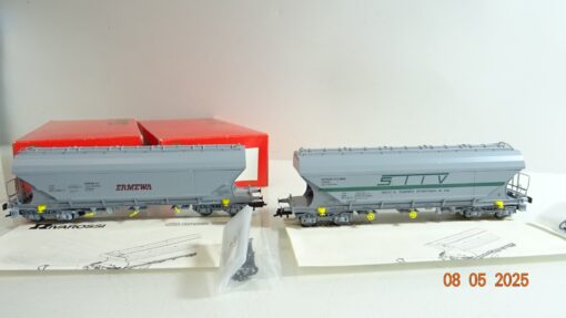 Rivarossi H0 2126/2129 Silowagen 2 Stück Ermeva/Stiv in EVP PR7473