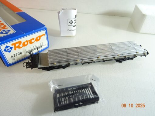 Roco H0 47724 Rungenwagen beladen mit Aluminiumstäben der DB in OVP RR3813 – Bild 3