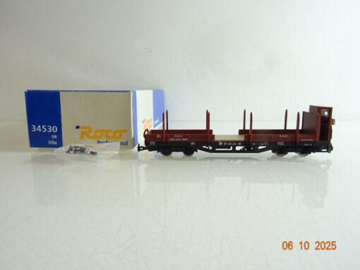 Roco H0e 34530 Rungenwagen mit Bremserhaus der DR in OVP BH384