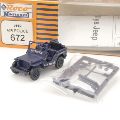 Roco Minitanks 1:87 672 Willys Jeep Air Police in OVP QR5415