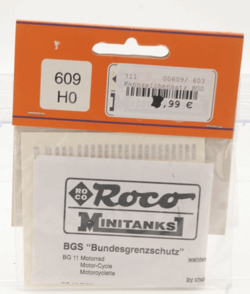 Roco Minitanks H0 609 Kennzeichen Satz BGS neuwertig in OVP QR5595