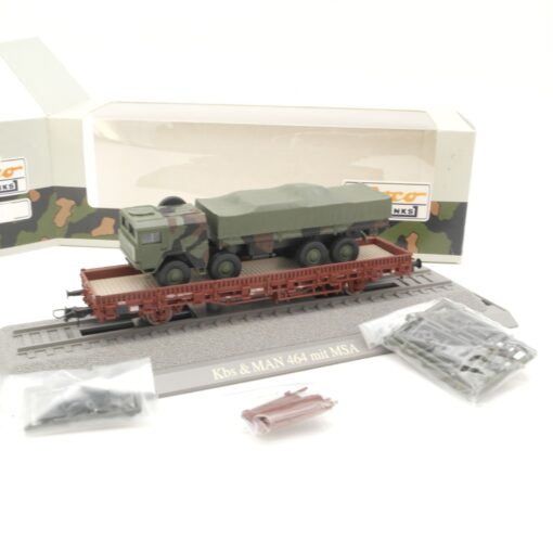 Roco Minitanks H0 885 Rungenwagen mit MAN 464 der DB in OVP QR8460 – Bild 3