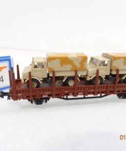 Roco N 25284 Rungenwagen mit 2 Unimogs Militär in OVP RR5147