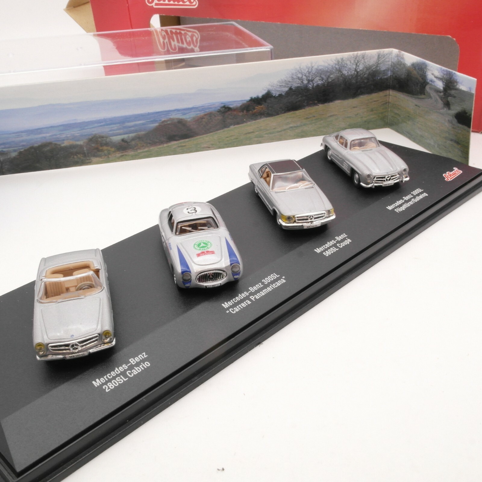 Schuco 1:72 Set 4 verschiedene Mercedes Benz SL Modelle in OVP RI1006
