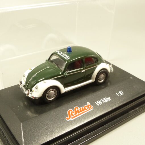 Schuco 1:87 452582600 VW Käfer Polizei in PC-Box EX5844
