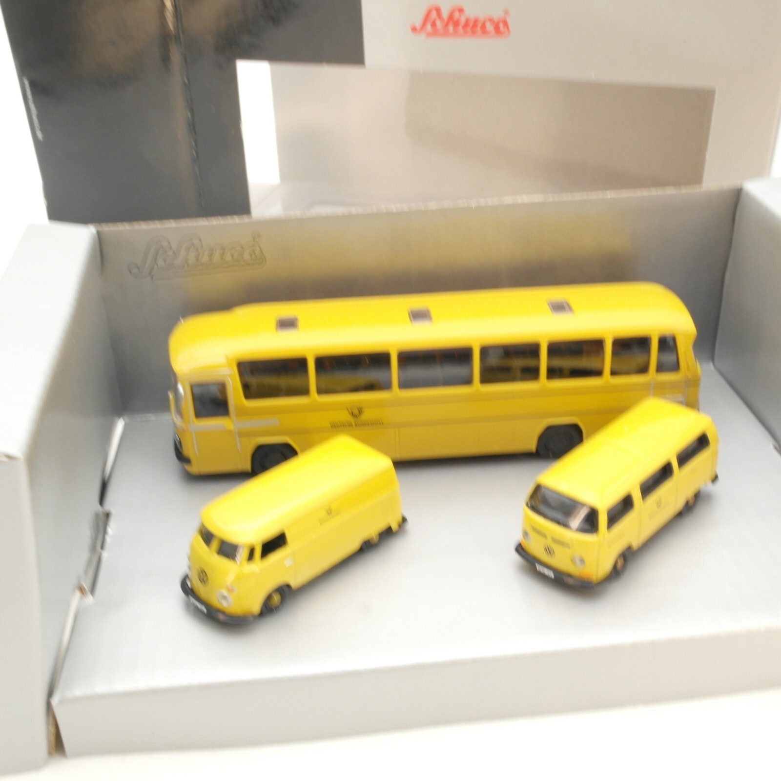 Schuco 1:87 Die Cast Deutsche Bundespost 3er Set T1 MB VW in OVP RG7243 – Bild 3