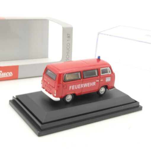Schuco 1:87 Volkswagen Bus T2 1972 Feuerwehr in OVP QR9931 – Bild 3
