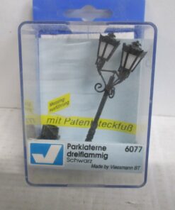 Viessmann H0 6077 Parklaterne, dreiflammig schwarz m.OVP WZ3030