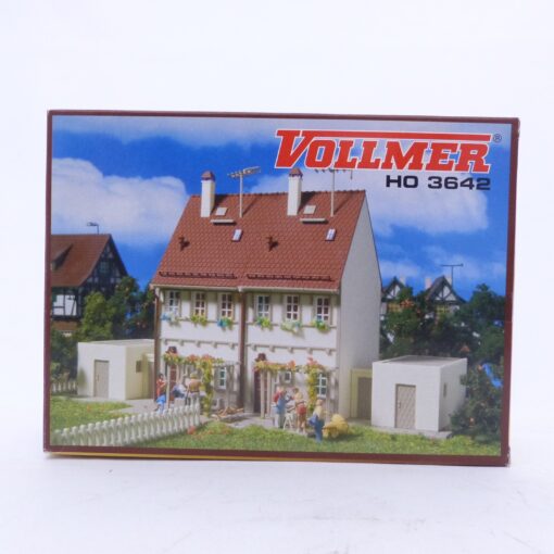 Vollmer H0 Bausatz 3642 Doppelhaus mit Garagen in OVP EX6267