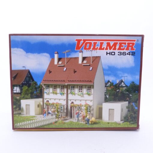 Vollmer H0 Bausatz 3642 Doppelhaus mit Garagen in ungeöffneter OVP EX6053
