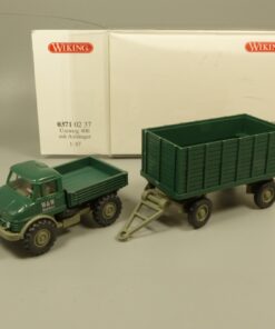 Wiking 1:87 03710237 Unimog U 406 mit Anhänger W&W Holzbau in OVP EX7145