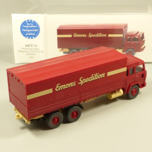 Wiking 1:87 047550 Magirus 235 D 22 F Pritschen-LKW Emons in OVP EX7184 – Bild 3