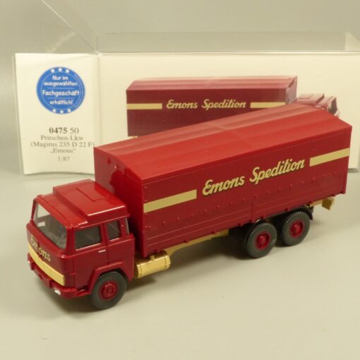 Wiking 1:87 047550 Magirus 235 D 22 F Pritschen-LKW Emons in OVP EX7184