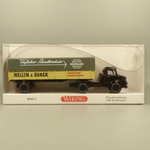 Wiking 1:87 051002 MB Kurzhauber Pritschensattelzug Nellen & Quack in OVP EX7147 – Bild 4