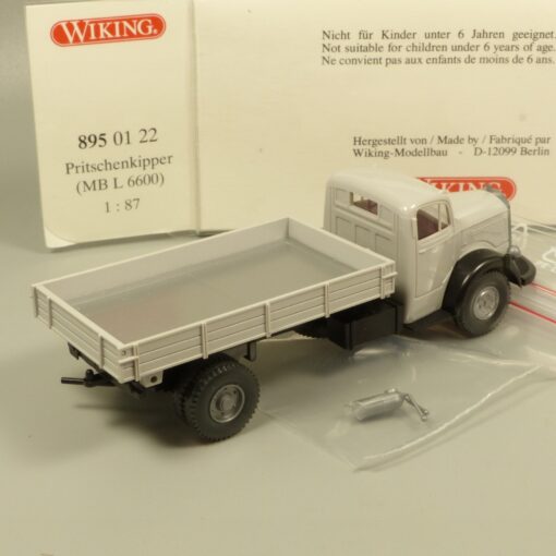 Wiking 1:87 8950122 MB L 6600 Pritschenkipper hellgrau in OVP EX7183 – Bild 3