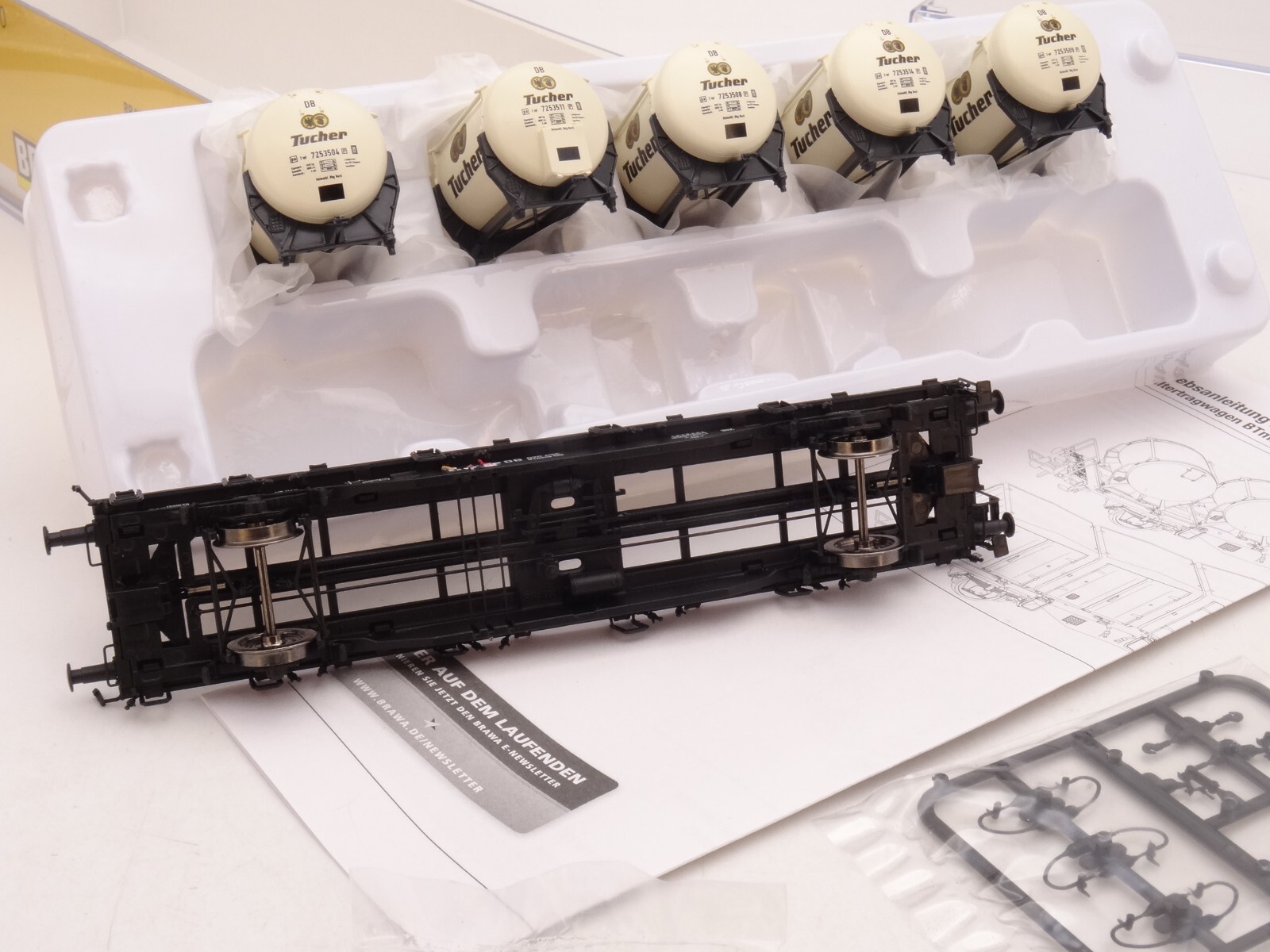 BRAWA H0 49112 Behältertragwagen Tucher der DB neuwertig in OVP QR131 – Bild 3