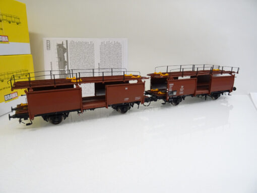 Brawa Spur 0 37051 A+B Doppelset Autotransportwagen Off 52 der DB in OVP LE357 – Bild 3