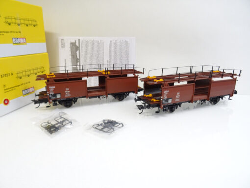 Brawa Spur 0 37051 A+B Doppelset Autotransportwagen Off 52 der DB in OVP LE357