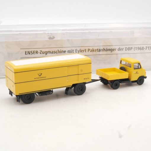 Brekina 1:87 018019 Enser Zugmaschine mit Eylert Paketanhänger DBP in OVP QR2620 – Bild 3