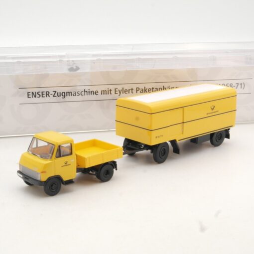 Brekina 1:87 018019 Enser Zugmaschine mit Eylert Paketanhänger DBP in OVP QR2620