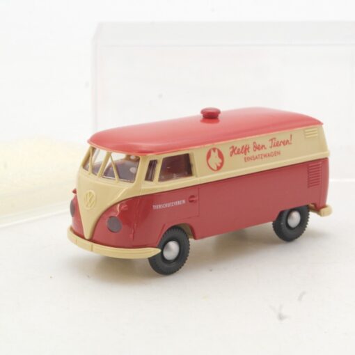 Brekina 1:87 3274 VW Bus T1 Kasten Helft den Tieren in OVP QR2845