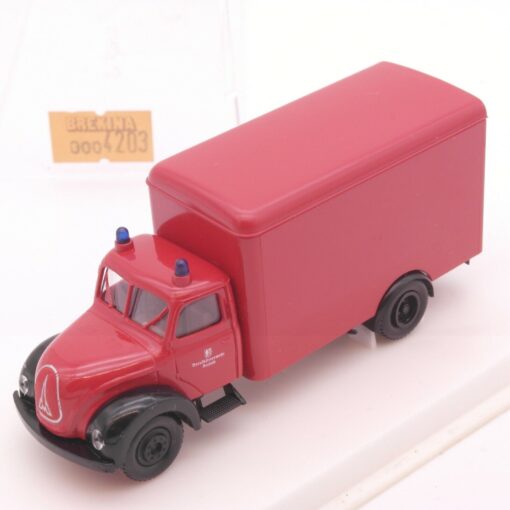 Brekina 1:87 4203 Magirus Mercur Koffer-LKW Feuerwehr Krefeld in OVP EZ8629
