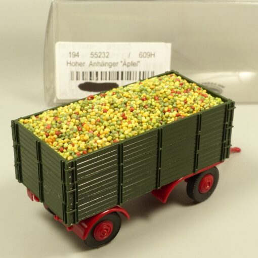 Brekina 1:87 55232 Hoher 2-Achs-Anhänger Äpfel in OVP EX7240 – Bild 3